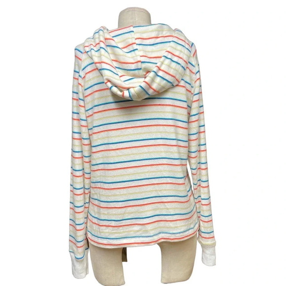 LNA Brushed Carly Striped Hoodie Sweater White Colorful‎ Size XS - Picture 9 of 13